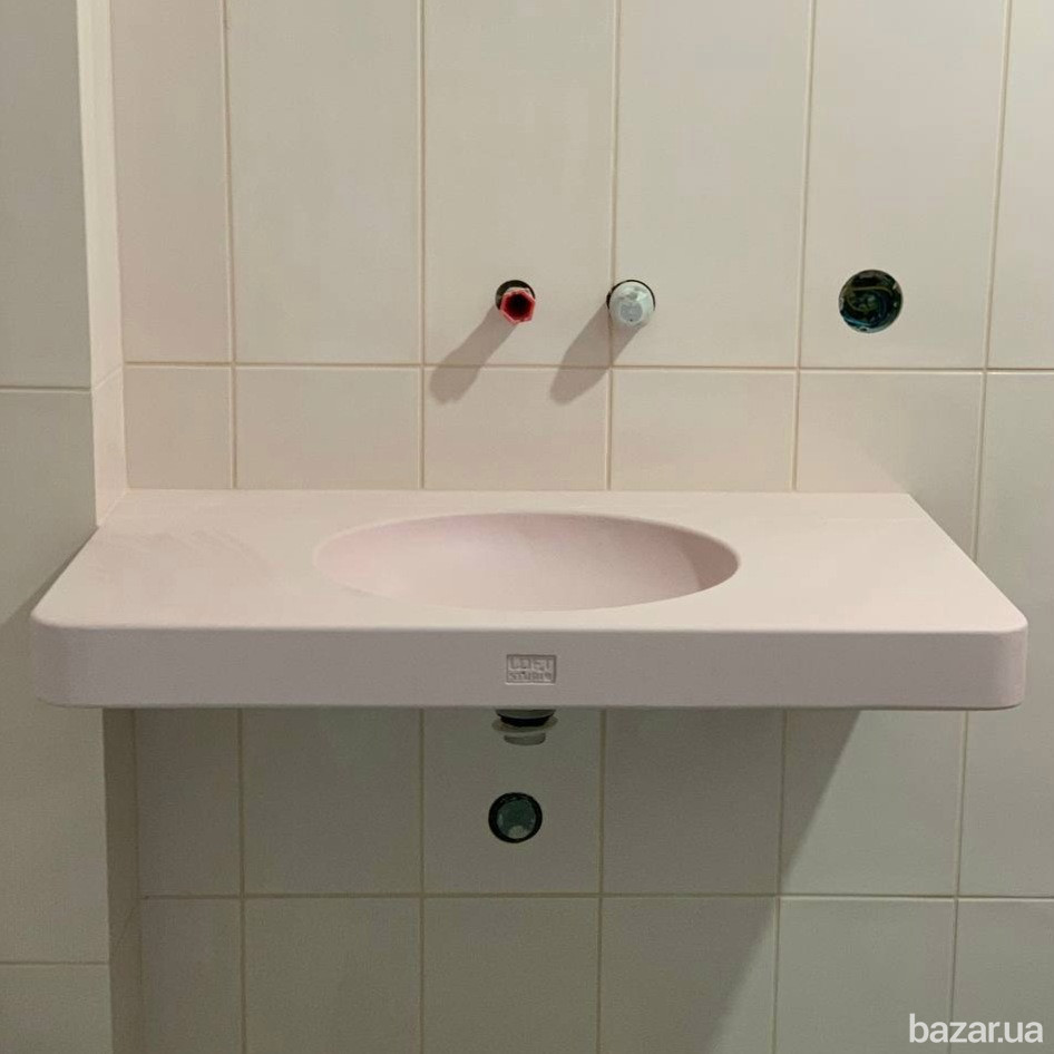 Розовый бетонный умывальник раковина чаша купить подвесной накладная из бетона заказать Одеса - зображення 3