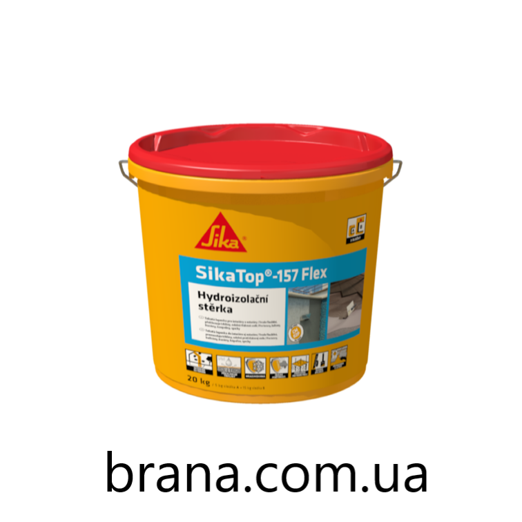 SikaTop®-157 Flex Двокомпонентний, гідроізоляційний, еластичний цементний розчин, 20кг Вишнёвое - изображение 1