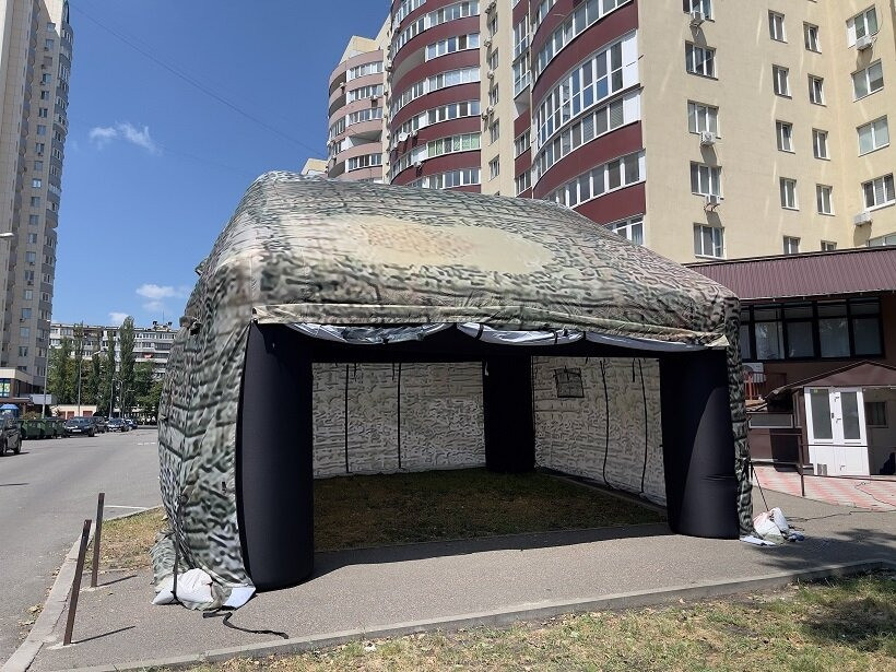 Військовий камуфляжний намет з вбудованою повітродувкою Київ - зображення 9