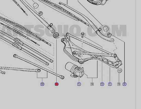 Бу кольцо уплотнительное стеклоочистителя Renault Laguna 2, Megane 7700838558 Кропивницкий