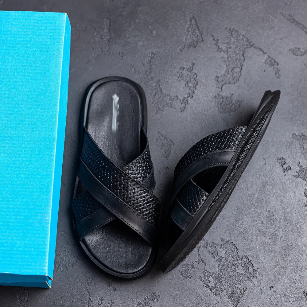 Мужские кожаные  летние шлепанцы-сланцы Київ - зображення 10