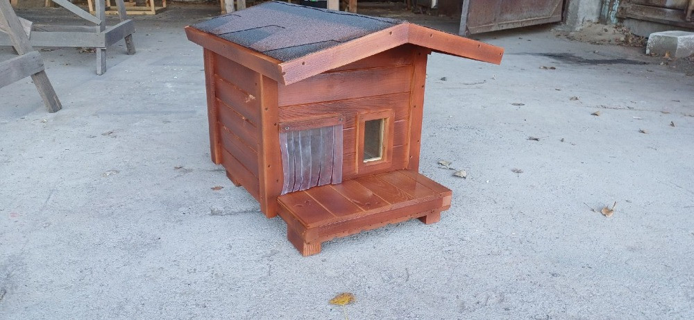 Деревянная будка для собак. Собачі будки. Вишнёвое - изображение 1
