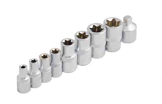 Набор головок торцевых E-TORX MASTERTOOL ¼" E5-E8 ⅜" E10-E16 CrV 9 шт 78-1409 Харків