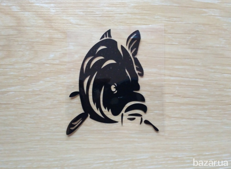 Наклейка на авто Карп Белая светоотражающая Борисполь - изображение 6