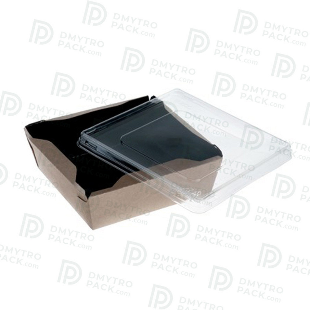 Контейнер 900 мл 150х150х50 мм крафт для еды + прозрачная крышка Херсон - изображение 9