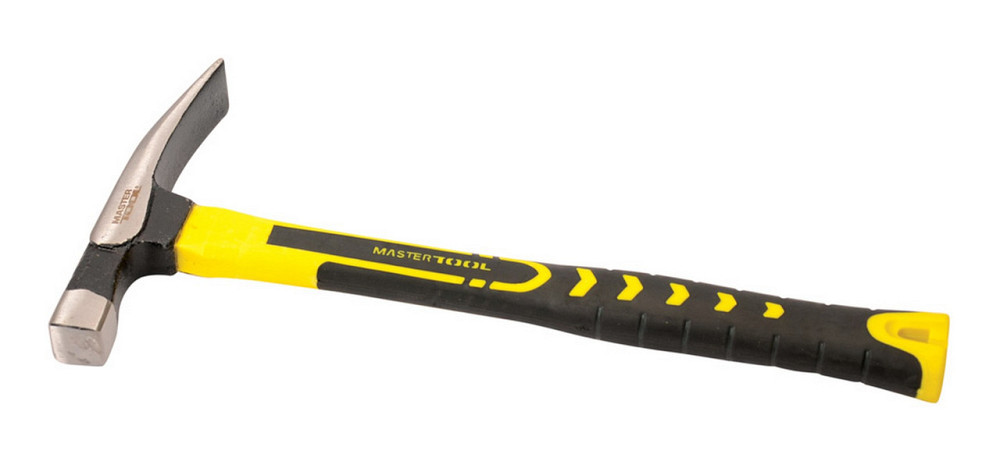 Молоток каменщика MASTERTOOL 510 г HRC 50 рукоятка фиберглассовая 380 мм 02-0121 Харків - зображення 2