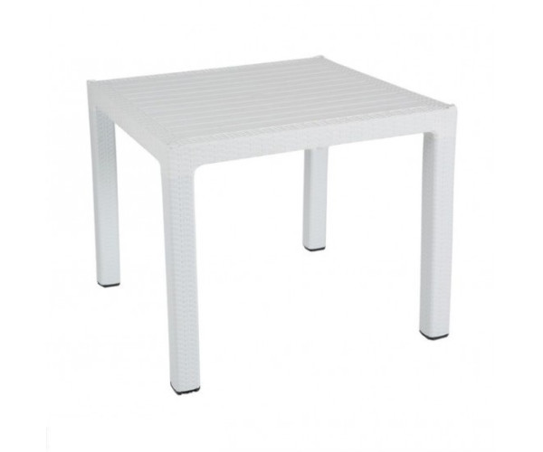 Стіл Олаф пластиковий ротанг 90*90 білий Днепр - изображение 1