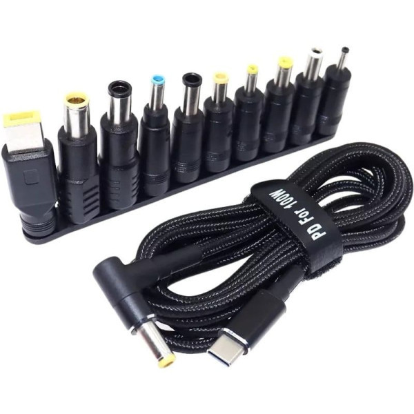DM Кабель живлення Type-C to DC 5.5x2.5 + набір перехідників 10-in-1 Black Харьков - изображение 2
