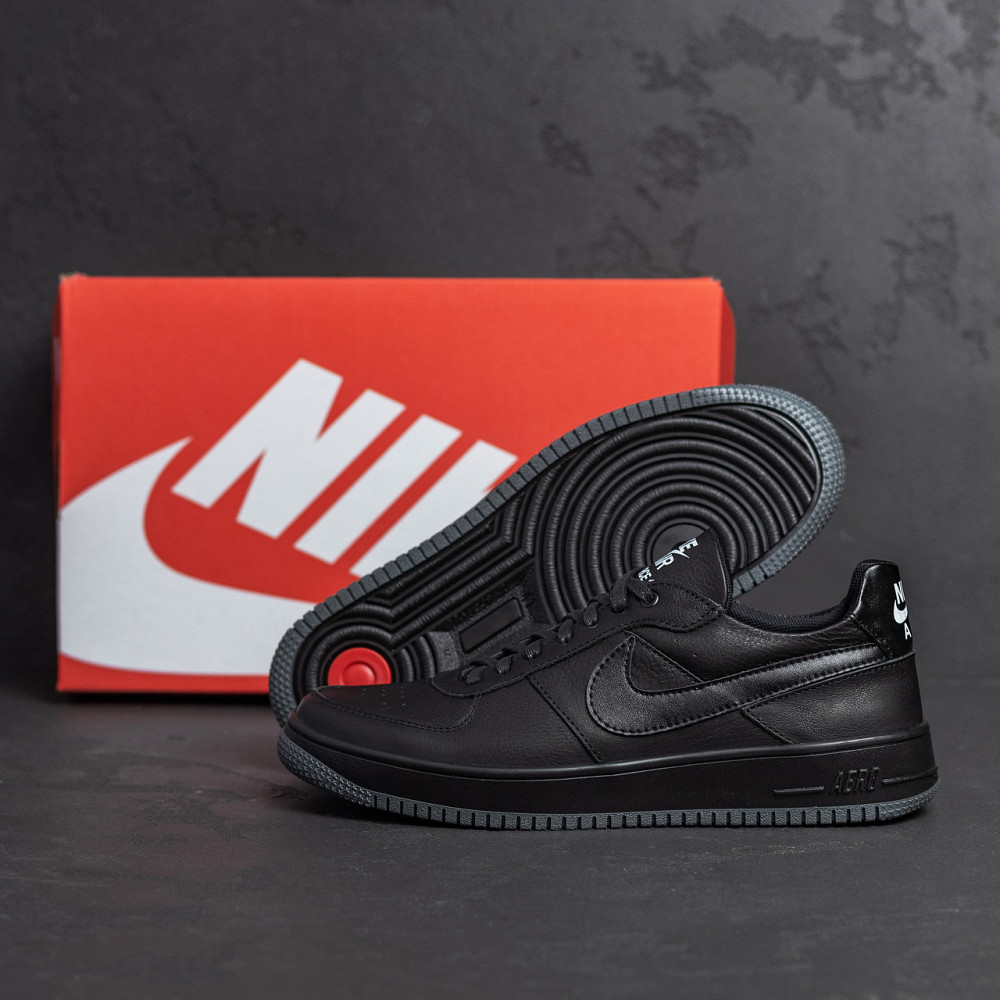 Мужские кожаные кроссовки Air Max Black Киев - изображение 9