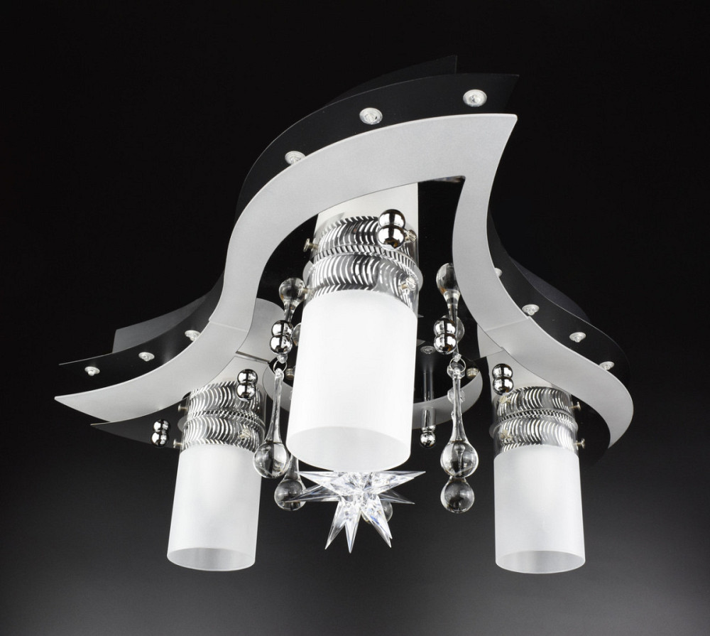 Люстра стельова Космос з кольоровим LED підсвічуванням та авто відключенням з пультом 31225/3+1 Чорн Київ - зображення 1