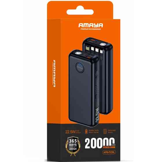 Портативное ЗУ Power Bank Amaya F239L 22.5W flashlight with cable 20000 mAh Херсон
