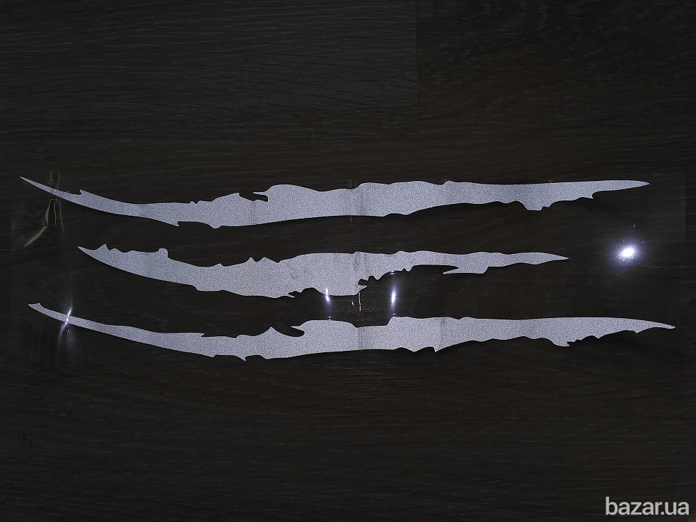 Наклейка на авто в виде Царапины Когтем Белая Светоотражающая Борисполь - изображение 8