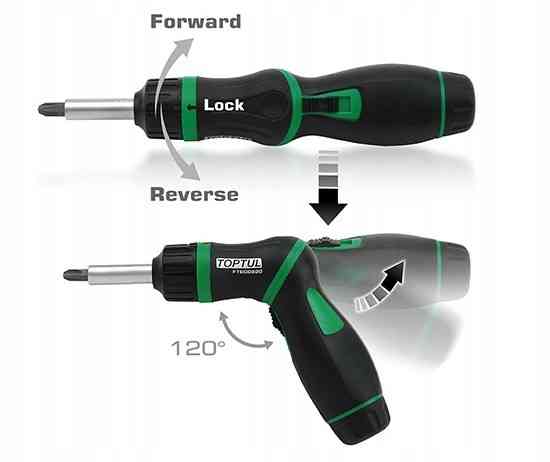 Набор торцевых головок и бит TOPTUL 1/4" с трещоточной отверткой GAAI5401 Харків