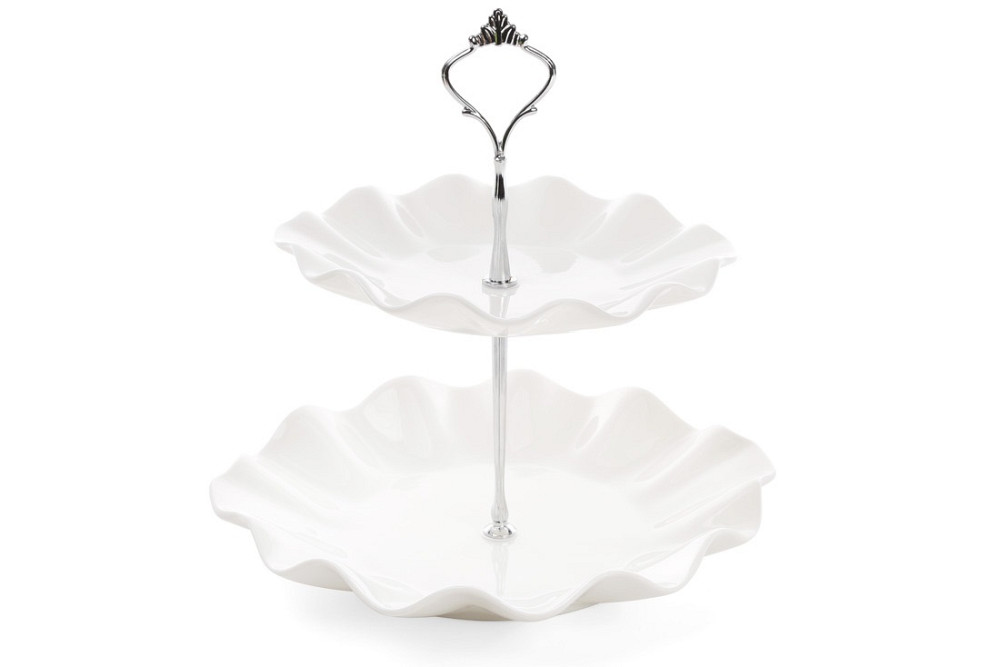 Фруктівниця 2-х ярусна BonaDi Хвиля 988-135 24 см Київ - зображення 1