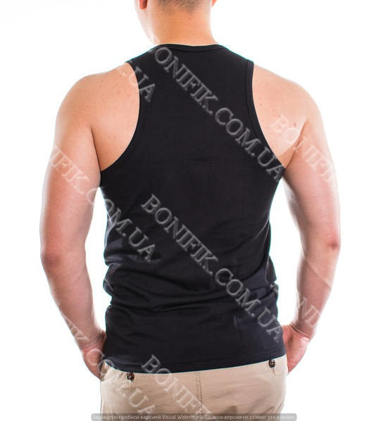 Мужская чёрная хлопковая майка ТМ "BONO" (арт. М 950101) Кривий Ріг - зображення 2