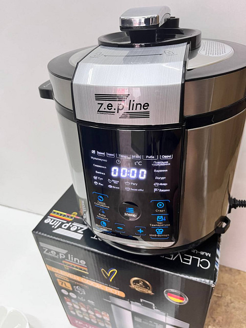 Мультиварка-скороварка и йогуртница Zepline ZP-125 7 л 3000 Вт серебристая Київ - зображення 4