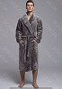 Мужской серый халат велсофт (90054) (арт. 1202) Кривий Ріг