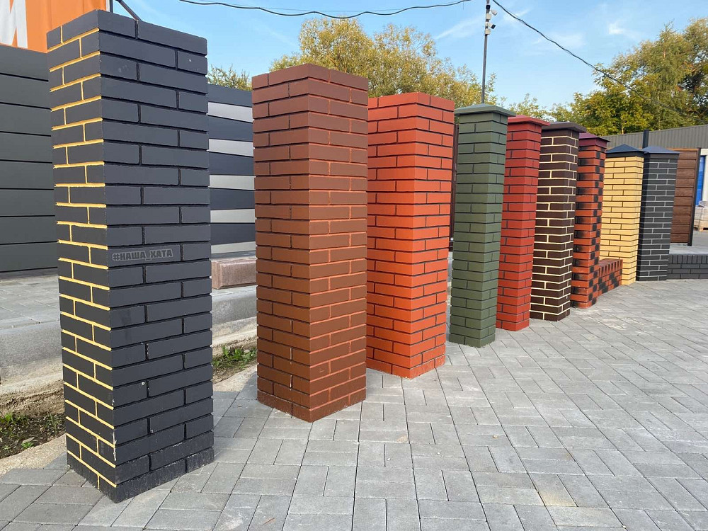 Суцільні стовпи від виробника у формі клінкерної цегли. Черновцы - изображение 7