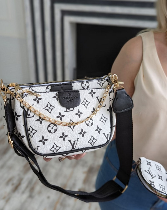 сумка через плече жіноча з широким ременем AN11 Louis Vuitton 3в1 Київ - зображення 1