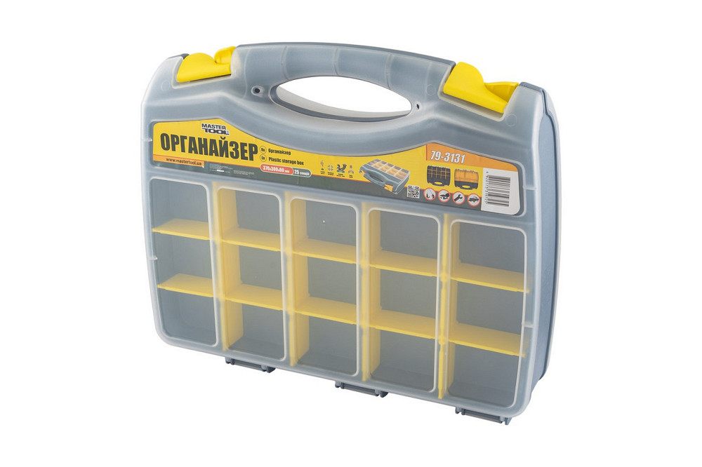 Органайзер двухсторонний MASTERTOOL с ручкой 15" 370х300х80 мм 15 секций/10 лотков 79-3131 Харків - зображення 2