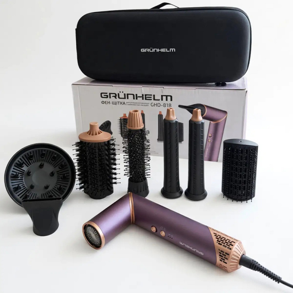 Фен-щетка Grunhelm GHD-818 1500 Вт розовый Київ - зображення 9