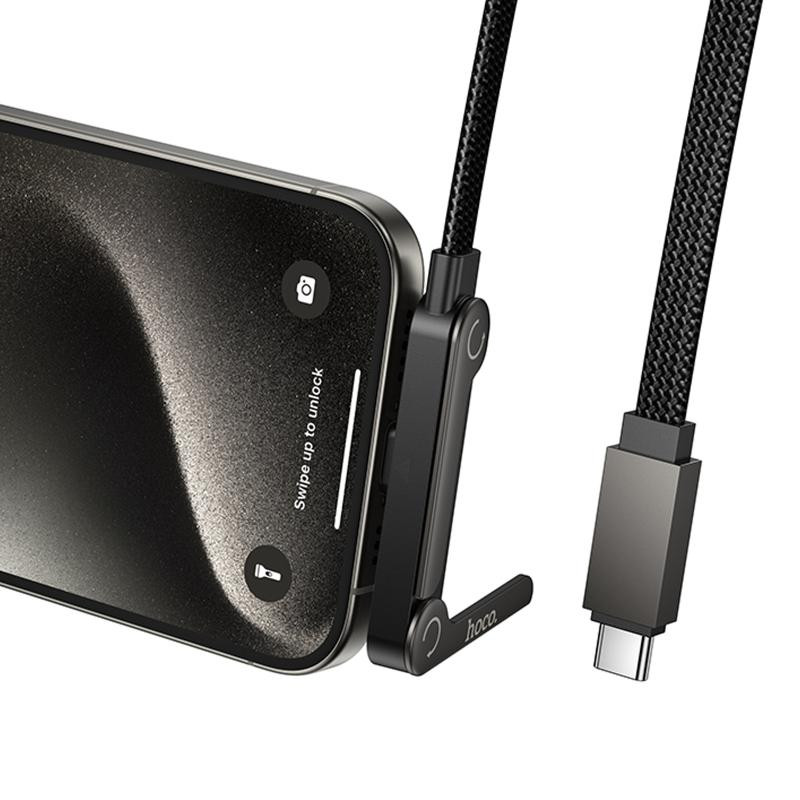 Дата кабель Hoco U150 Exquisite side plug and stand Type-C to Type-C 60W (1.2m) Херсон - изображение 5
