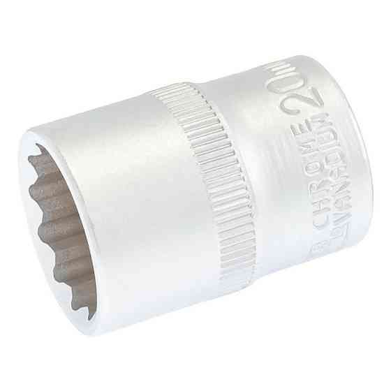 Головка торцевая MASTERTOOL 12-гранная ½" 20 мм L 40 мм CrV 78-0620 Харків