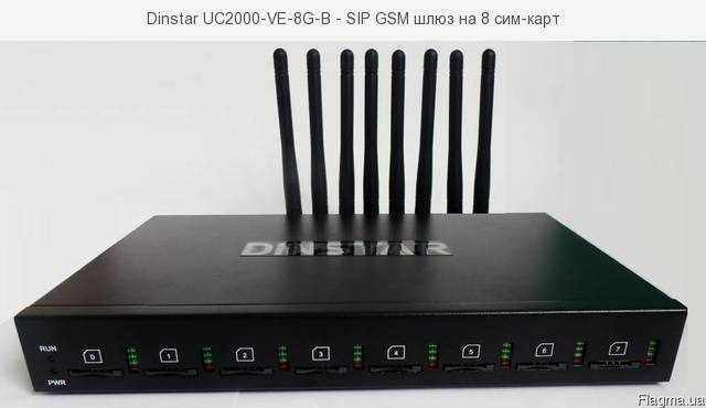 Dinstar UC2000-VE-8G-B - VoIP GSM шлюз на 8 GSM каналів Київ - зображення 1