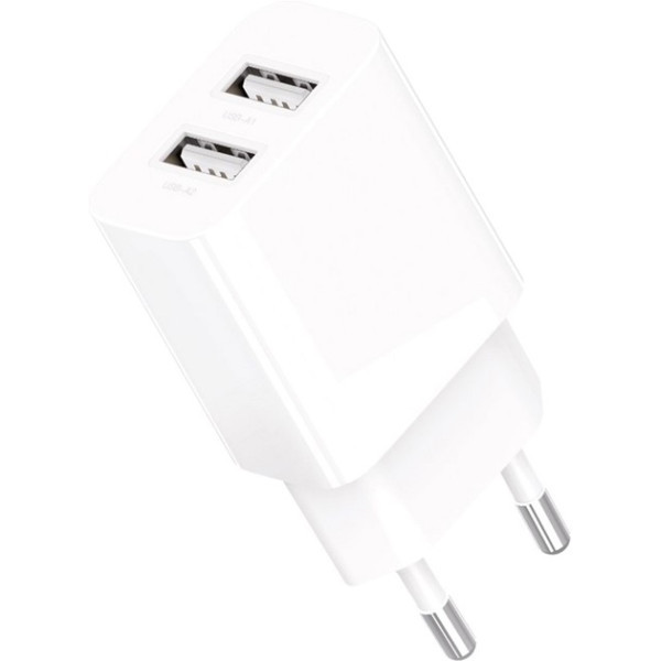 Мережевий зарядний пристрій Gelius Simple GP-HC059 2 USB 2.4A + cable microUSB White (Код товару:418 Харків - зображення 2