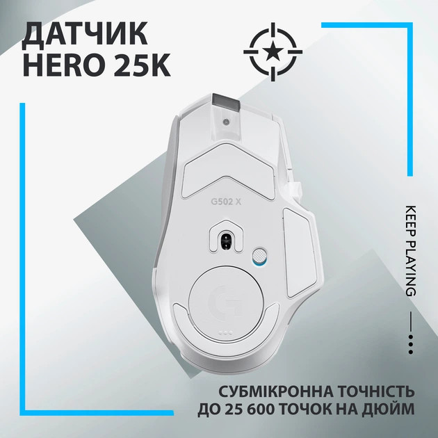 Мышь компьютерная безпроводная Logitech G502 X Lightspeed Wireless White L910-006189 белая Київ - зображення 4