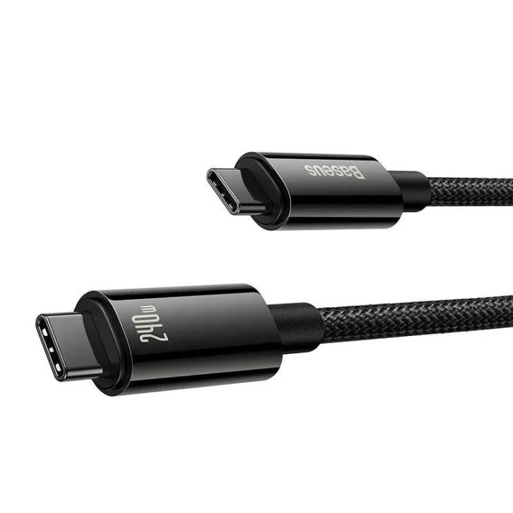Дата кабель Baseus Tungsten Gold Type-C to Type-C Cable 240W (1m) (CAWJ04000) Херсон - зображення 2