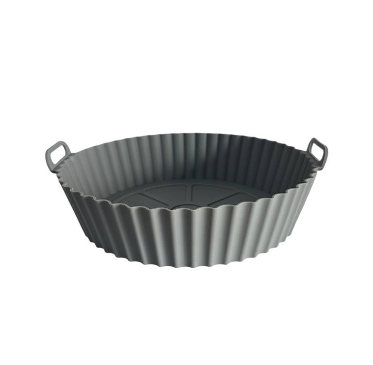 Форма в аерогриль круглая силиконовая 19284 22х22х6 см серая Київ - зображення 1