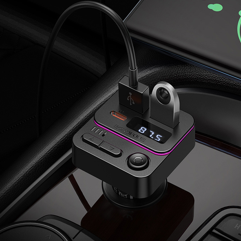 АЗУ FM модулятор Borofone BC60 Hero 35W (2USB-A/1C) Херсон - изображение 8