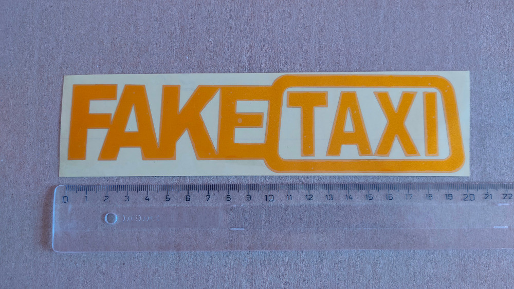 Наклейка на авто или мото FakeTaxi Жёлтая светоотражающая Бориспіль - зображення 5