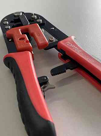 Клещи для обжима и зачистки проводов (RJ11/RJ12/RJ45) трещоточные TOPTUL DKAC2420 Харків