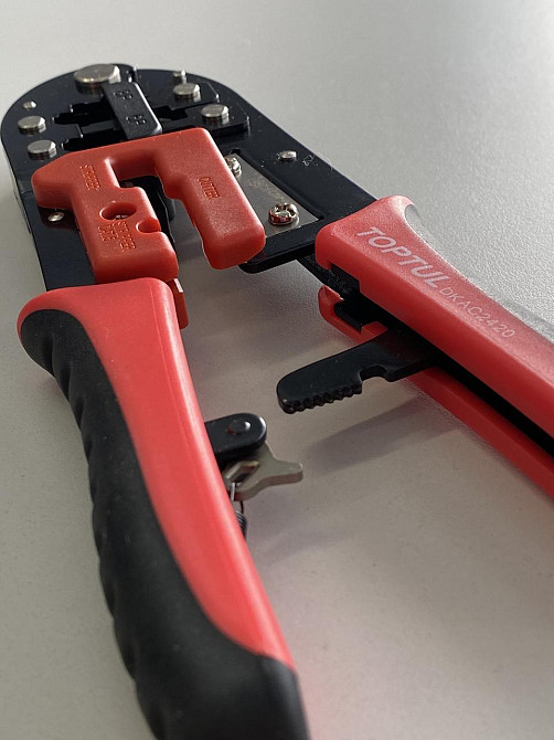 Клещи для обжима и зачистки проводов (RJ11/RJ12/RJ45) трещоточные TOPTUL DKAC2420 Харків - зображення 2