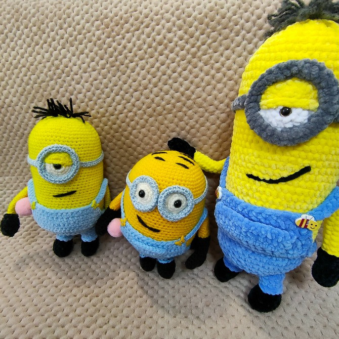Міньон Стюарт іграшка в'язана жовта м'яка весела дитяча ручна робота Нововолинськ - зображення 3
