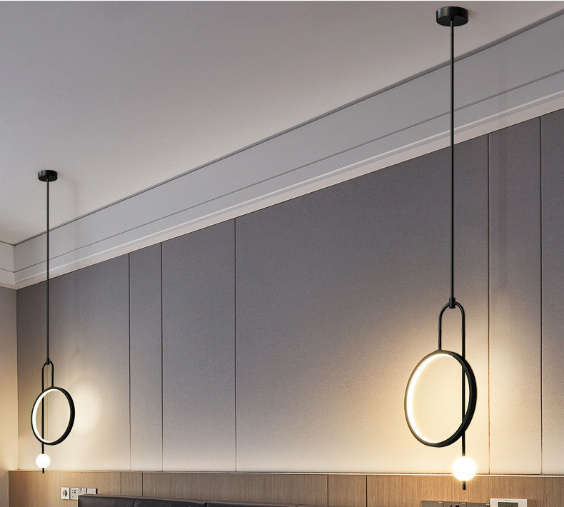 Люстра стельова LED D111-bk-k Чорний 50-155х25х50 см. Київ - зображення 1