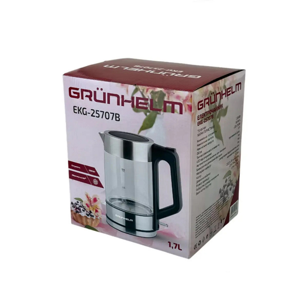 Электрочайник Grunhelm EKG-25707B 1.7 л черный Київ - зображення 6