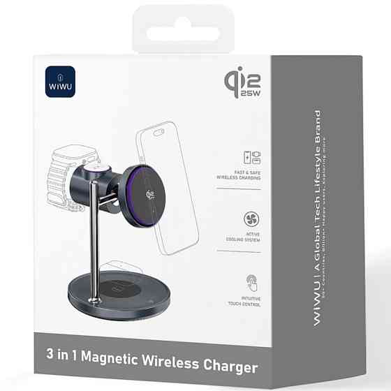 БЗУ WIWU Wi-W041 Space Qi2 3 in 1 wireless charger Херсон