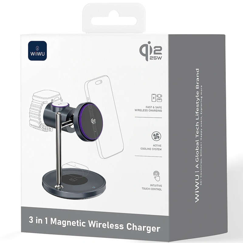 БЗУ WIWU Wi-W041 Space Qi2 3 in 1 wireless charger Херсон - изображение 4