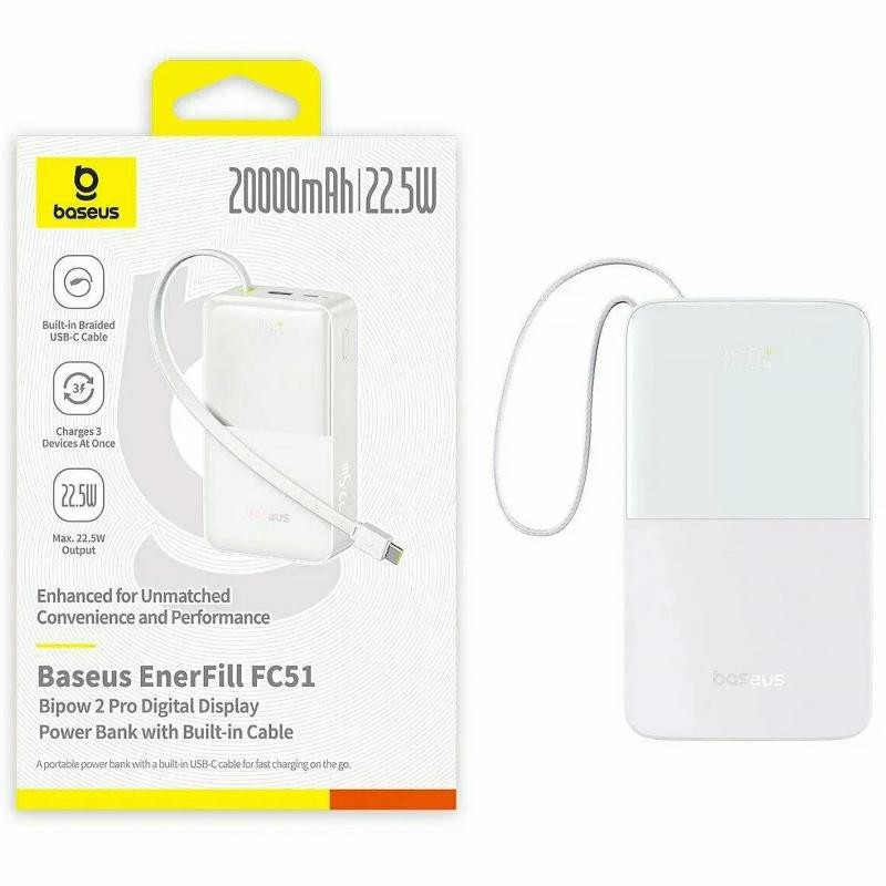 Портативное ЗУ Power Bank Baseus EnerFill FC51 Bipow2 Pro 22.5W 20000 mAh (E00277) Херсон - зображення 3