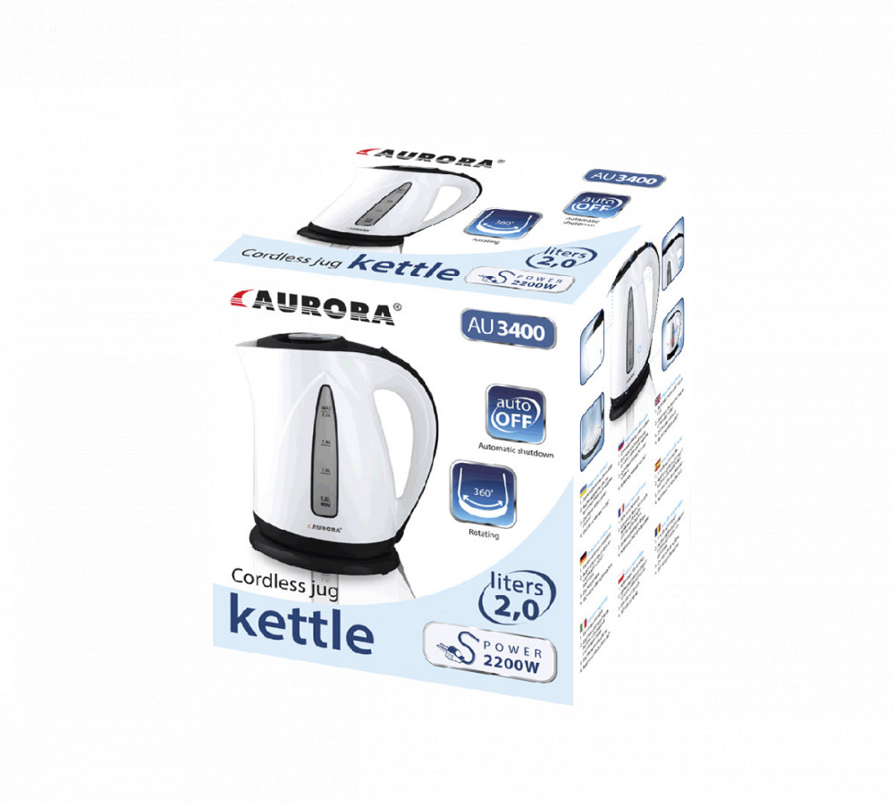 Электрочайник пластиковый Aurora 3400AU Киев - изображение 2