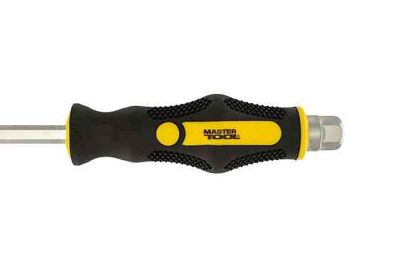 Отвёртка ударная шлицевая магнитная MASTERTOOL EXTERNAL HEX SL8х150 мм ручка с TPR покрытием 49-6815 Харків