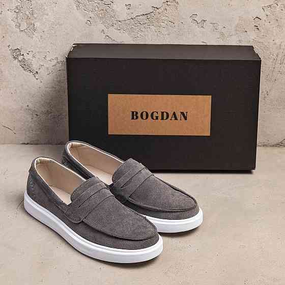 Мужские кожаные лоферы Urban Style Grey Київ