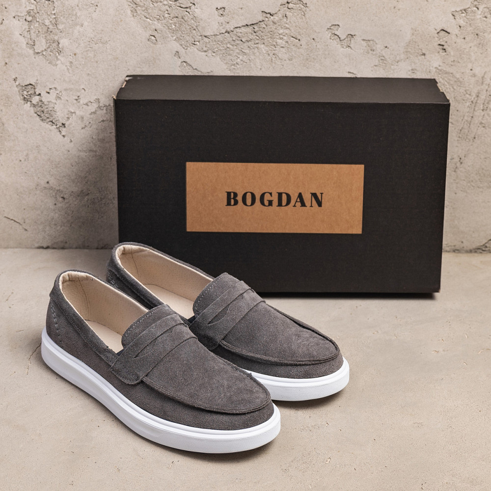 Мужские кожаные лоферы Urban Style Grey Київ - зображення 5