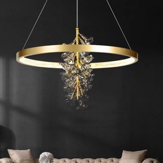 Світлодіодна стельова LED люстра D9001-1000-k Золото 65-200х100х100 см. Київ - зображення 1