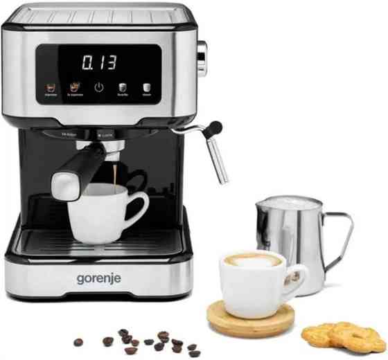 Кофеварка рожковая Gorenje ESCM15CD 1100 Вт серебристая Київ