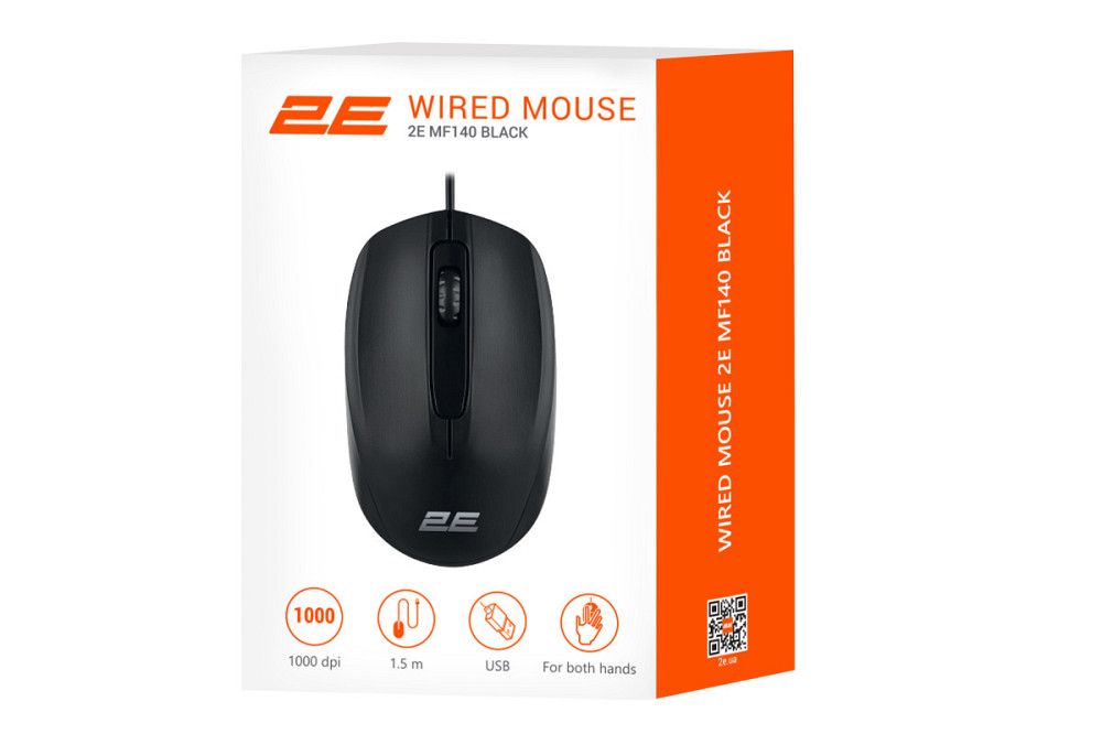 Мышь компьютерная USB проводная 2Е 2E-MF140UB черная Київ - зображення 5