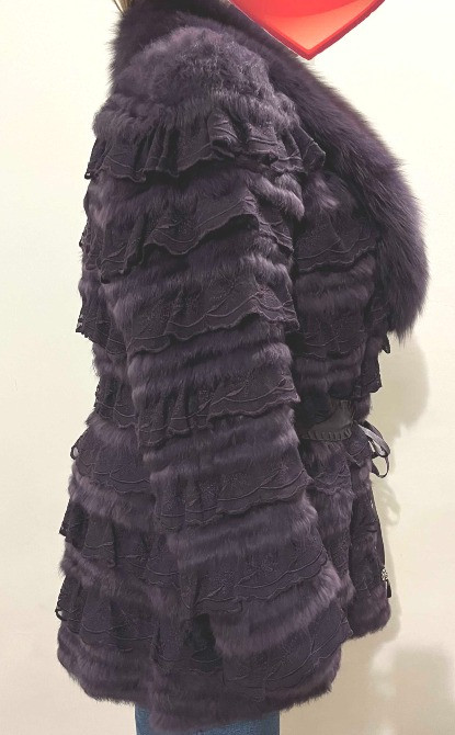 Шубка норковая сиреневая в идеальном состоянии с поясом, 48 размер Одесса - изображение 1